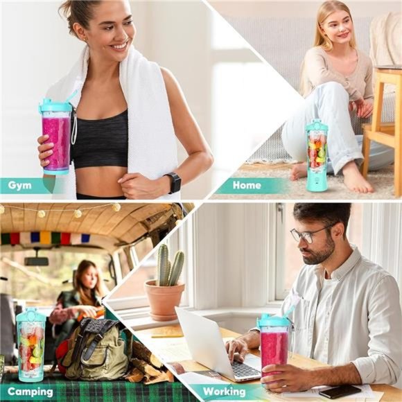 Portable Blender 20 oz with Travel Lid Corded BPA-Free, USB Rechargeable - Picture 5 of 5